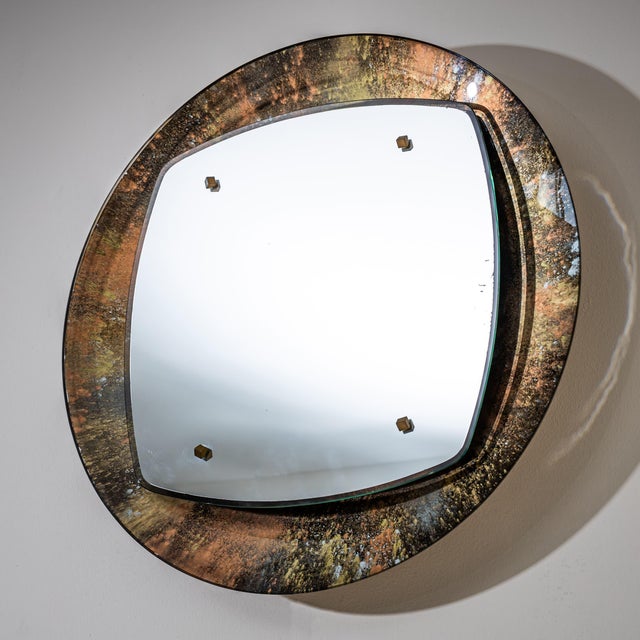 Glass Illuminated Wall Mirror by Santambrogio e De Berti, Italy 1950s For Sale - Image 7 of 12