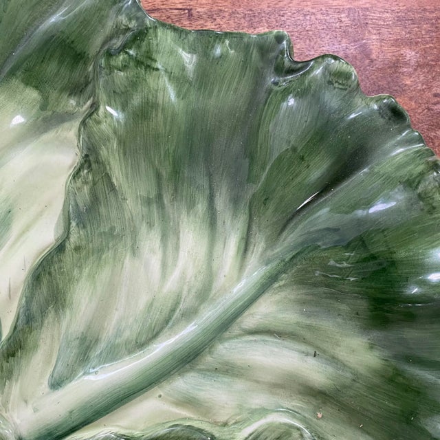 Vintage Cabbage Style Ruffled Serving Platter For Sale - Image 4 of 9