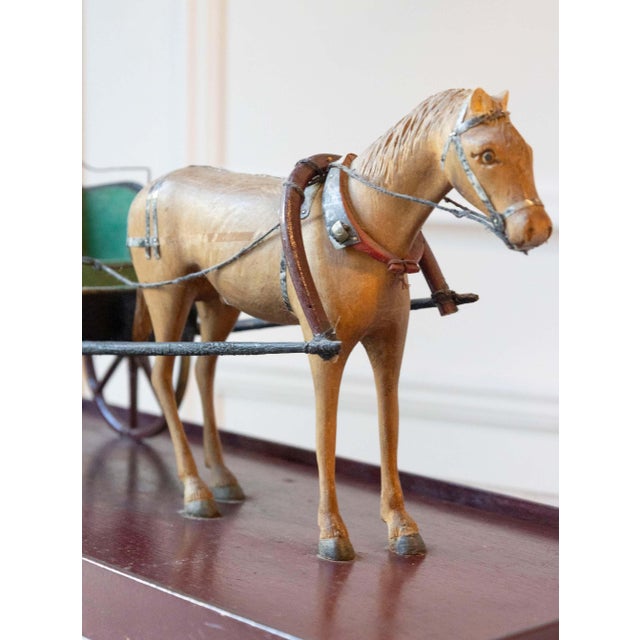 Early 20th-Century Carved Wooden Horse and Carriage Model For Sale - Image 10 of 11