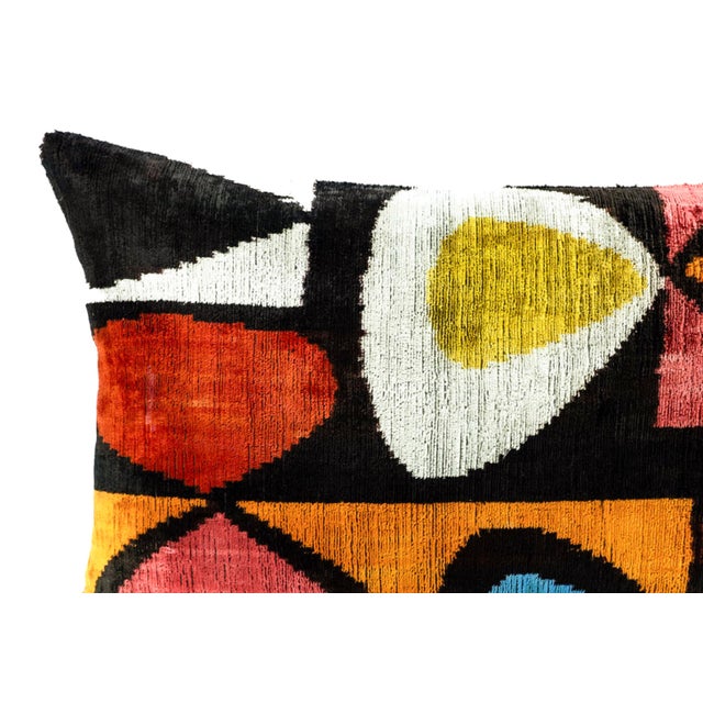 2020s Moonlight Silk Velvet Ikat Throw Pillow Cover, 16 X 24 For Sale - Image 5 of 6