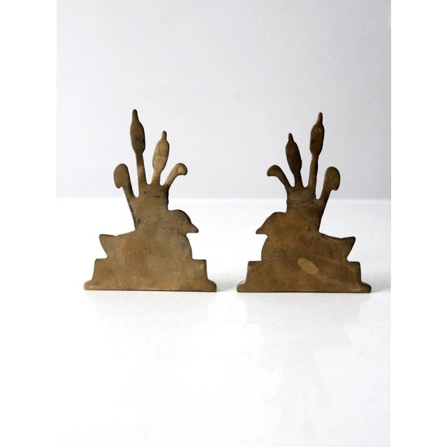Vintage Brass Duck Bookends For Sale - Image 4 of 11