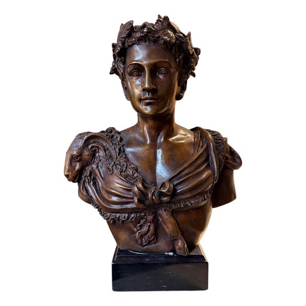 Classical Roman Style Bronze Bust of Caesar For Sale