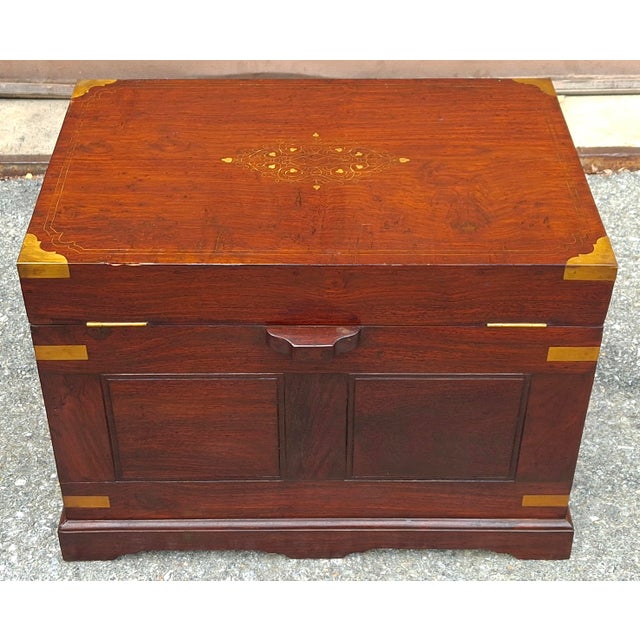 Mid 20th Century Federal Style Brass Inlaid Rosewood Chest For Sale - Image 11 of 12
