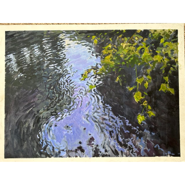 Part of my series on moving water. Painting is 24 inches wide by 18 inches tall. A white border is left to all for...