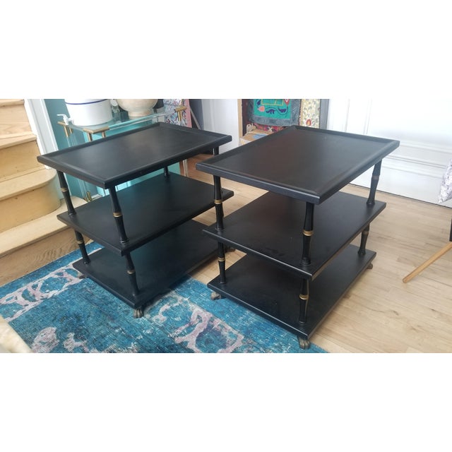 Hollywood Regency 3-Tier Side Tables - a Pair For Sale - Image 11 of 11
