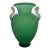 Attributed Stuben Frederick Carder Era Jade Green Art Glass Urn Vase With Handles For Sale