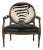 Louis XVI Style Zebra Print Leather Chair For Sale
