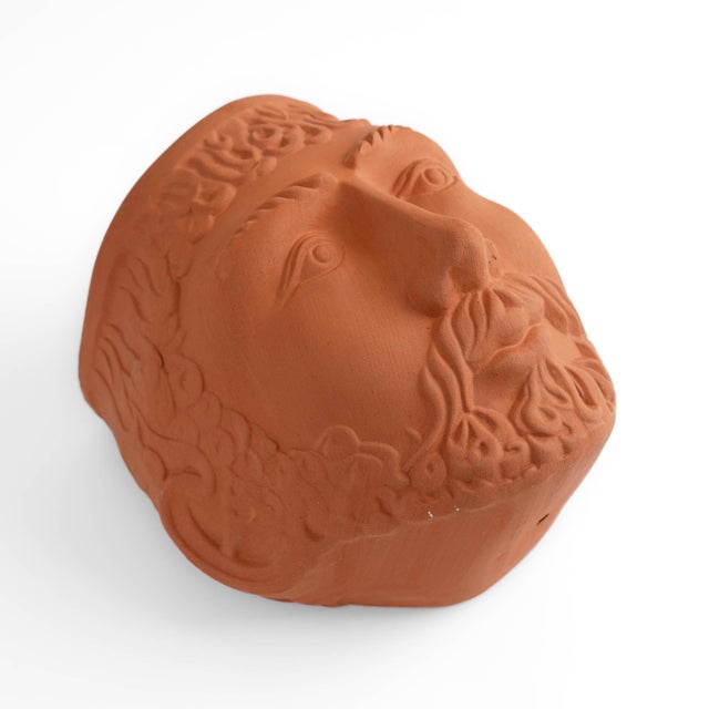 Vintage Terracotta God Goddess Face Wall Planters by Rookes Pottery, England - Set of Two For Sale In New York - Image 6 of 13