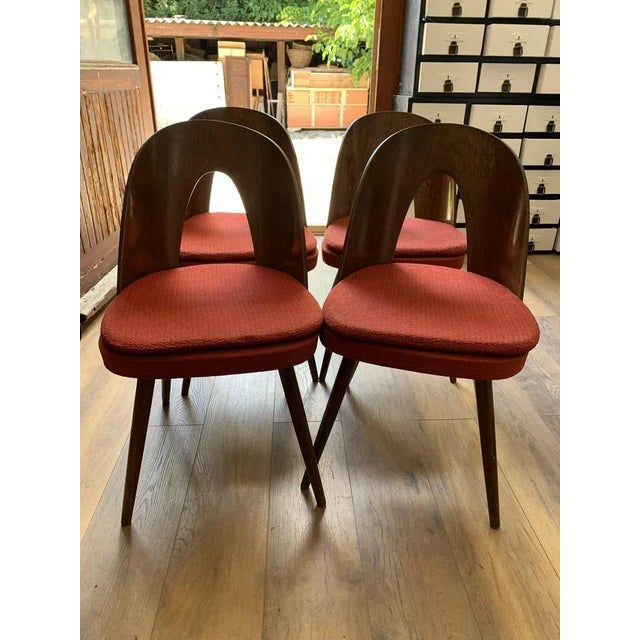 This set of 4 vintage dining chairs was designed by Czech designer Antonin Šuman in the 1960s. Original good condition. I...