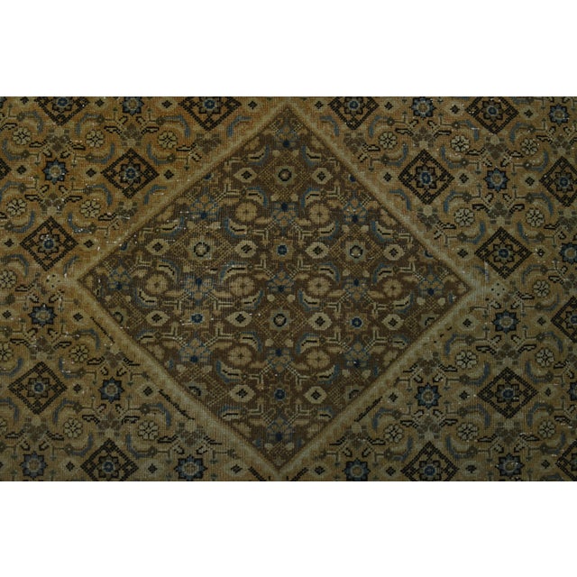 1970s Vintage Persian Handmade Wool Cotton Brown Area Rug For Sale - Image 9 of 11