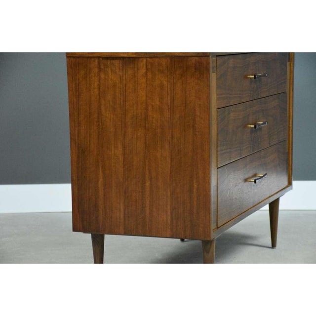 Brown 1960s Refinished Walnut Tall Dresser by Kroehler Furniture For Sale - Image 8 of 14