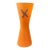 Vintage Studio Art Glass Vase-Frosted Orange-Modern-Memphis Style-Contemporary For Sale