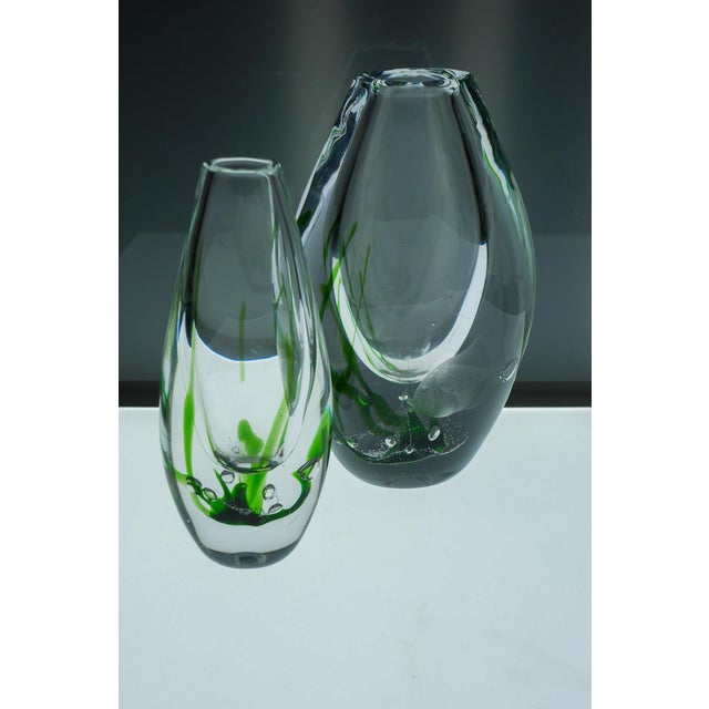 Seaweed & Fish Vases by V. L. Kosta, Set of 2 For Sale - Image 9 of 16