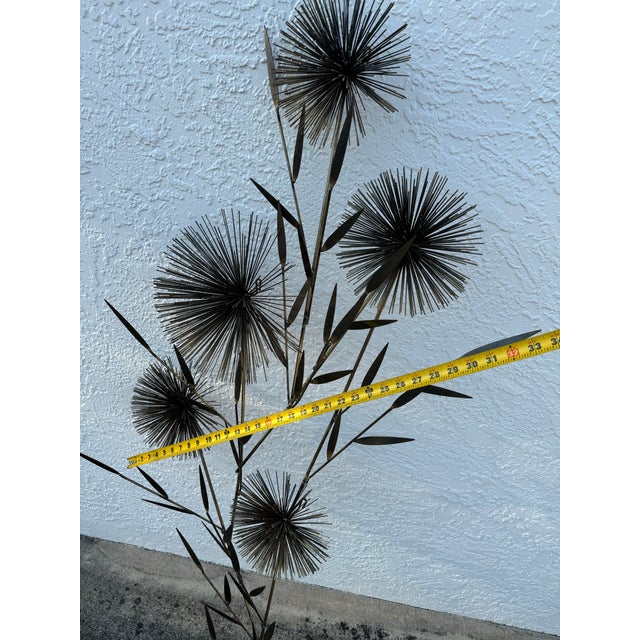 1970s C Jere Signed 1979 Large Brass Pom Pom Wall Art Sculpture MCM For Sale - Image 5 of 12