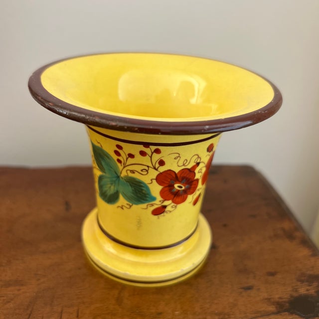 Early 19th Century Collection of Antique Early 19th Century Bright Yellow Vases For Sale - Image 5 of 12