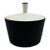 Mid Century Black and White Porcelain Sugar Bowl For Sale