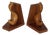 Vintage Bookends with Teak Wood Corners and Maple Duck Figures, 1970s, Set of 2 For Sale