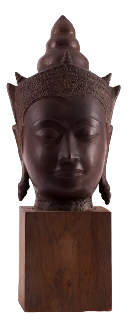 Ayutthaya Kingdom Bronze Crowned Buddha Head
