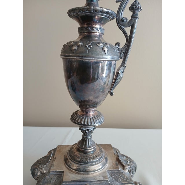 Pair of Silver Plated Ewers For Sale - Image 9 of 17