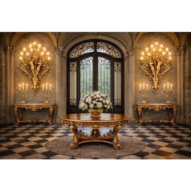 Early 20th Century 20thC French Bronze Louis XVI Gilt Wall Lamps Sconces Pair For Sale - Image 5 of 9