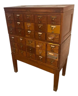 Antique Oak Library Bureau Makers Card Catalog Cabinet – 30 Drawers