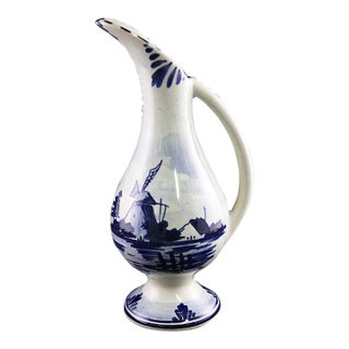 1970s Delft Ceramic Pitcher For Sale