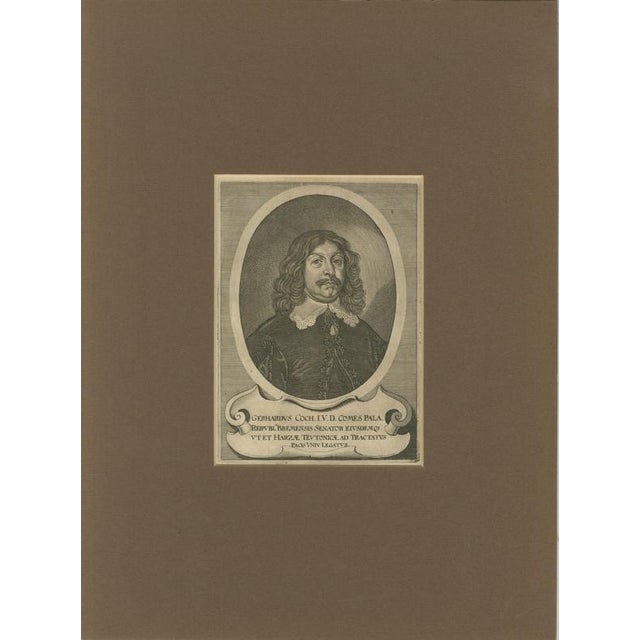 Baroque Gerhard Coch, Peace of Westphalia & Hanseatic Diplomat Portrait, 1652, Engraving For Sale - Image 3 of 10