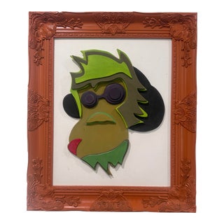 Contemporary Monkey Portrait by Manuel Perez For Sale