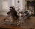 Metal Mid-Century French Louis XV Silvered Bronze Surtout With Glass Bowl For Sale - Image 7 of 8
