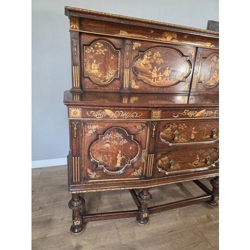 Antique Oak Sideboard with Cutlery and Bottle Drawer For Sale - Image 4 of 9