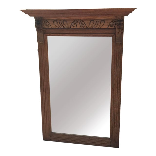 Antique Belgium Carved Wood Frame Pier Mirror For Sale