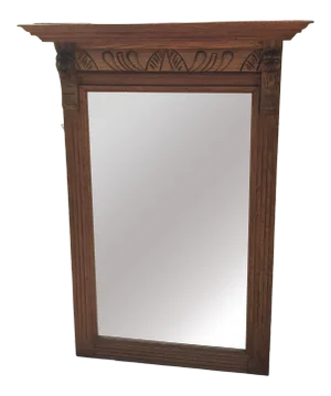 Antique Belgium Carved Wood Frame Pier Mirror