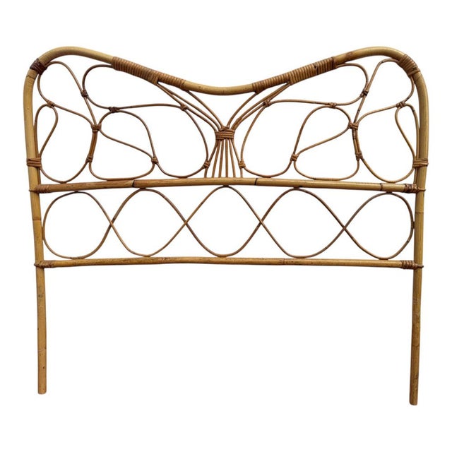 Vintage Italian Rattan Headboards, 1950s, Set of 2 For Sale - Image 10 of 14