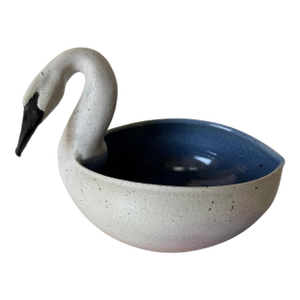 1980’s Vintage Handmade Ceramic Swan Bowl or Planter, Signed
