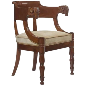 Early 19th Century Vintage Empire Mahogany Fauteuil De Bureau