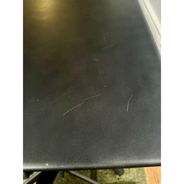 Restoration Hardware Scissor Lift Table Black Steel 14”-42.5” High, 19.5x31” Table Top For Sale - Image 9 of 12
