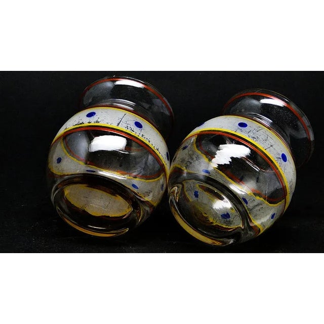 Pop-Art Vases from Hortensja Glassworks, Poland, 1950s, Set of 2, in Good conditions. Designed 1950 to 1959 I have...
