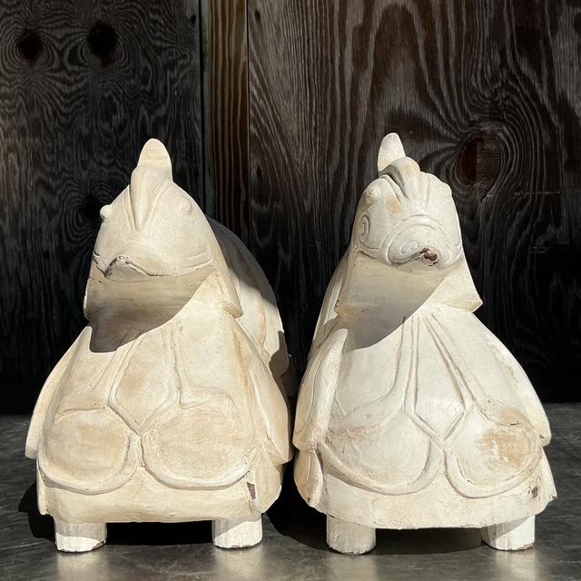 Wood Vintage Asian Carved Mandarin Wood Ducks - a Pair For Sale - Image 7 of 8