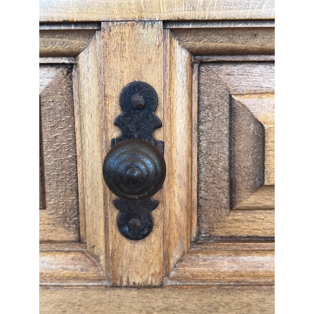20th Century Catalan Spanish Carved Oak Chest of Drawers, Highboy or Console For Sale - Image 9 of 10