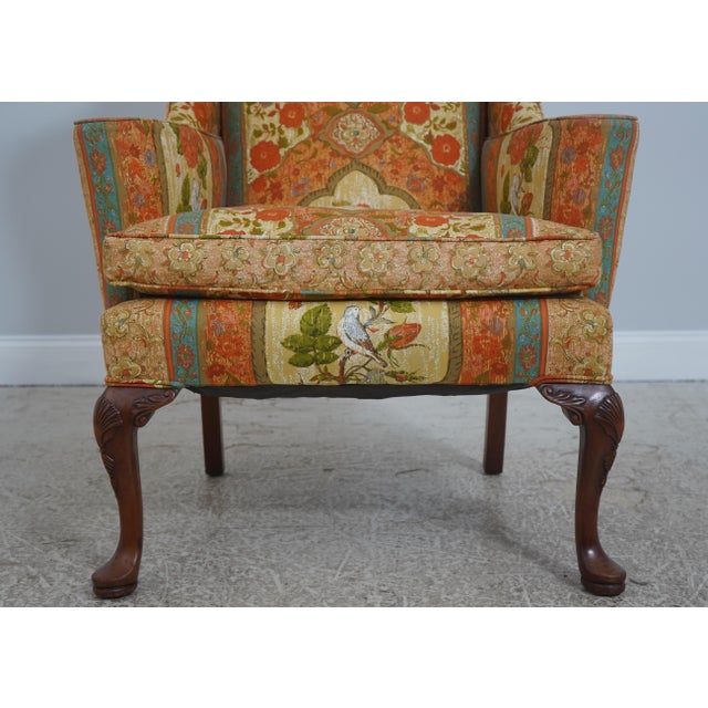 Hickory Chair Co Mahogany Wing Chair W. Down Seat For Sale - Image 10 of 18