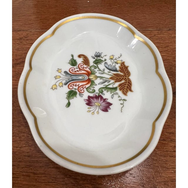 Hollywood Regency Vintage Richard Ginori Floral Gold Trimmed Catchall For Sale - Image 3 of 8