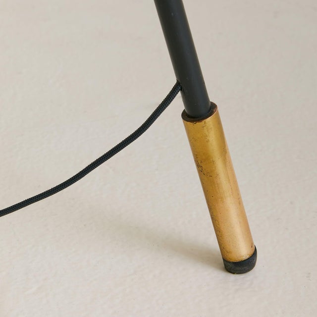 1950s Italian Tripod Floor Lamp with White Lacquered Shade For Sale - Image 9 of 9