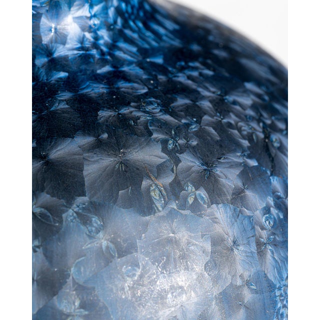 Crystalline Blue Ceramic Vase by Albert Kiessling, Germany, 1996 For Sale - Image 6 of 10