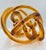 Contemporary Vintage Hand-Blown Amber Art Glass Infinity Rope Love Knot Sculpture For Sale - Image 3 of 10