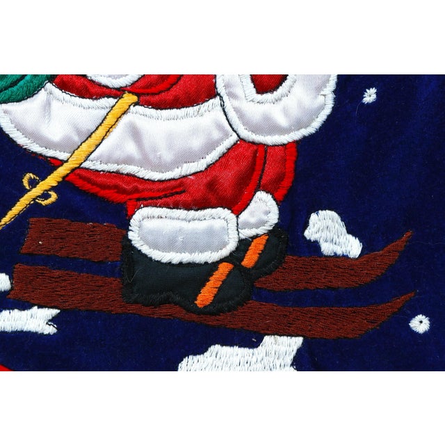 Late 20th Century Traditional Embroidered Christmas ‘Santa’ Stockings - Set of 2 For Sale - Image 5 of 10