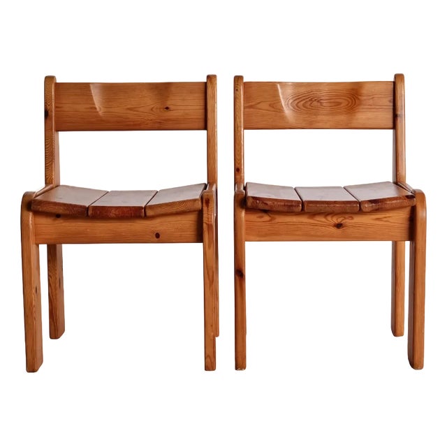 Pine Dining Chairs by Ate van Apeldoorn, 1972, Set of 4 For Sale