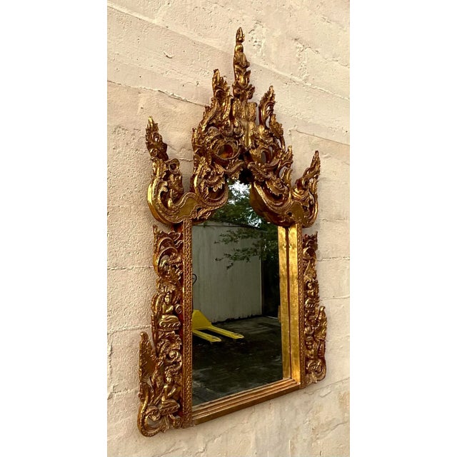 Gold Vintage Boho Gilt Temple Mirror For Sale - Image 8 of 9