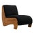 NOIR Portofino Chaise, Teak with Black Cotton For Sale