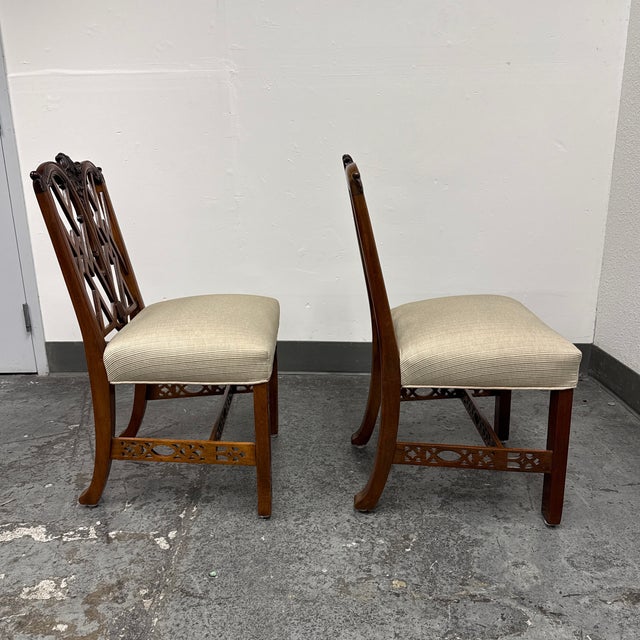 Chippendale Vintage Side Chairs, Pair For Sale - Image 4 of 12