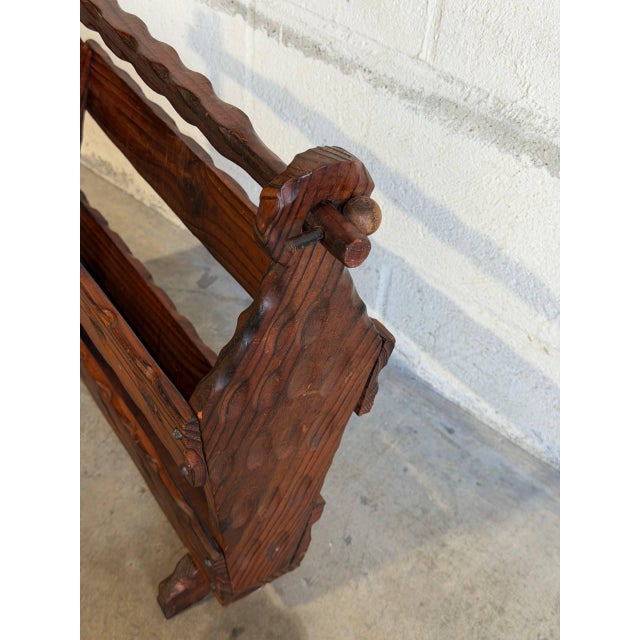 Mid-Century Modern Dark Wood Magazine Holder Mid-Century Modern Vintage For Sale - Image 3 of 9